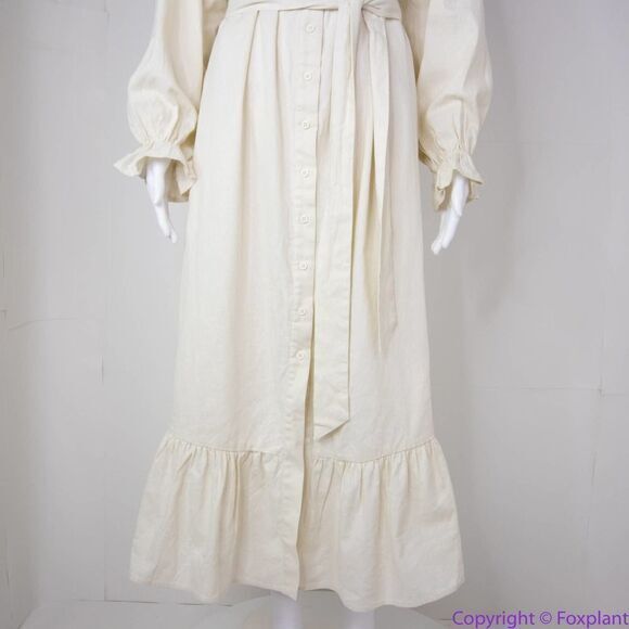 NEW‎ Eloquii Cream Linen Maxi Day Dress, size 18/20 - Picture 6 of 15